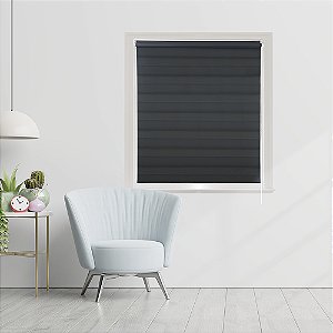 Persiana Rolo Dupla Zebra 100x160 cm Preta