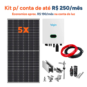 Kit De Energia Solar 3,10 Kwp Inversor Elgin C/fibrometalica