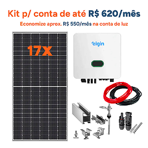 Kit de Energia Solar 10,54 Kwp Inversor Elgin C/fibrometalica