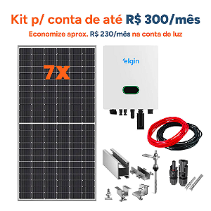 Kit de Energia Solar 4,34 Kwp Inversor Elgin C/fibromadeira