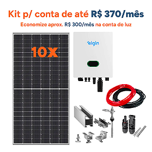 Kit de Energia Solar 6,20 Kwp Inversor Elgin C/fibromadeira