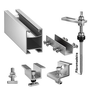 Estrutura De Telha Fibromadeira - 4 Mod / Solargroup