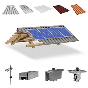 Estrutura De Telha Ondulada P/ - 4 Mod / Solargroup