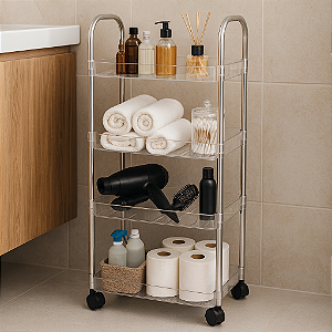 Carrinho Multiuso Affresco 4 Prateleiras – Transparente