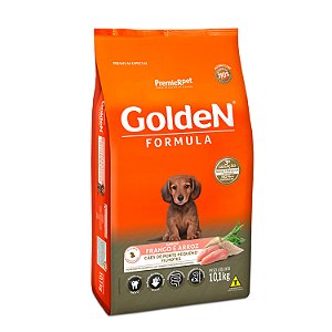 Ração Golden Fórmula Mini Bits para Cães Filhotes de Porte Pequeno Sabor Frango e Arroz 10Kg