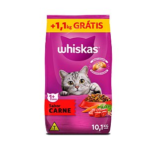 Ração Whiskas para Gatos Adultos Sabor Carne 10kg