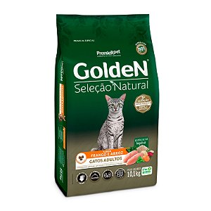 Ração Golden Seleção Natural para Gatos Adultos Sabor Frango e Arroz 10kg