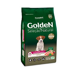 Ração Golden Seleção Natural Mini Bits para Cães Filhotes de Porte Pequeno Sabor Frango e Arroz 10Kg