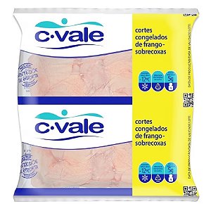 Sobrecoxa de Frango Com Osso Congelada C. Vale - Caixa 18 Kg