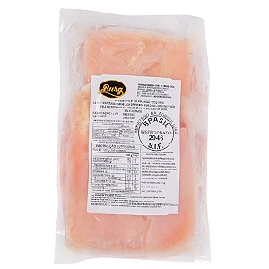Filé de Peito de Frango Em Bifes Temperado Congelado Burg 120g - Caixa 10,08 Kg