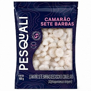 Camarão 7 Barbas Descascado Congelado Pesquali 400g - Caixa 16 Kg