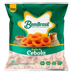 Anéis de Cebola Empanado Congelado Bem Brasil 1,05kg / Forn. Classe D - Caixa 6,3 Kg