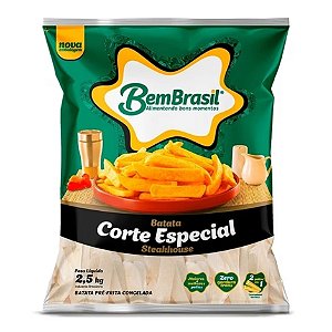 Batata 9X18Mm Steakhouse Congelado Bem Brasil 2,5kg / Forn. Classe D - Caixa 15 Kg