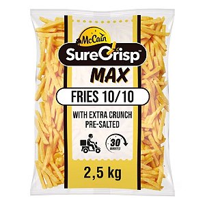 Batata 10Mm Surecrisp Max Congelado Mccai 2,5kg / Forn. Classe D - Caixa 15 Kg