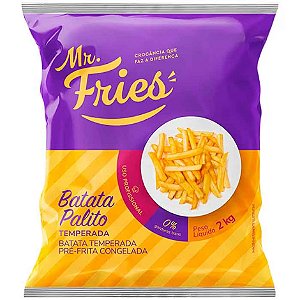 Batata Pré Frita 9 A 10 Mm Congelada Mr. Fries 2kg / Forn. Classe D - Caixa 10 Kg