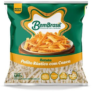 Batata Palito Rustico com Casca Congelado 1,05kg / Forn. Classe D - Caixa 14,7 Kg