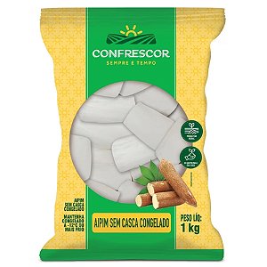 Aipim Sem Casca Congelado Confrescor 1kg / Forn. Classe D - Caixa 10 Kg