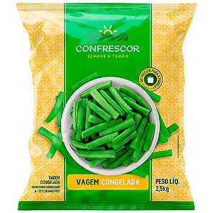 Vagem Cortada Congelada Confrescor 2,5kg Forn. Classe D - Caixa 10 Kg