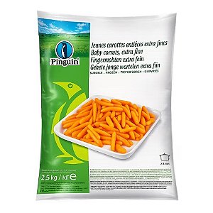 Cenoura Baby Congelada Pinguin 2,5kg / Forn. Classe D - Caixa 12,5 Kg