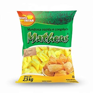 Mandioca Tolete Congelado Matheus 2,5kg / Forn. Classe D - Caixa 10 Kg