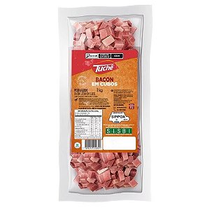 Bacon Cubos Resfriado Tuche 1kg / Forn. Classe D - Caixa 10 Kg