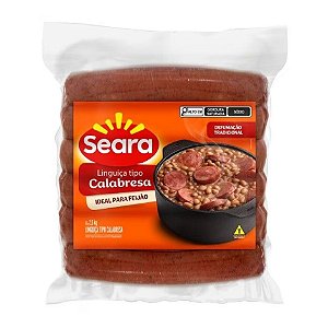 Linguiça Calabresa Curva Pacote Seara 2,5kg / Forn. Classe D - Caixa 15 Kg