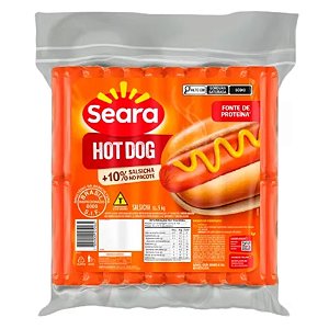 Salsicha Hot Dog Pacote Congelado Seara 5 Kg / Forn. Classe D - Caixa 15 kg