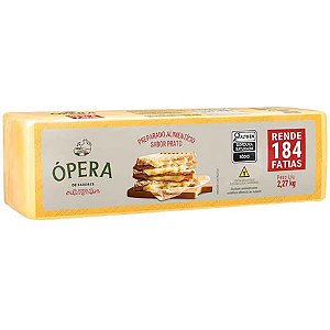 Preparado Sabor Queijo Prato Fatiado Resfriado Ópera 2,27kg / Forn. Classe D - Caixa 11,35 Kg