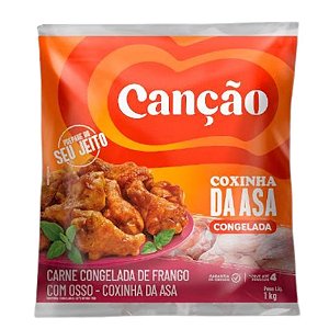 Coxinha da Asa Frango Congelada Individualmente 1kg Canção / Forn. Classe D - Caixa 10 Kg