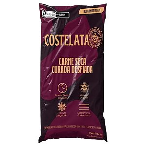Carne Bovina Seca Desfiada Congelada Costelata 1kg - Caixa 1 unidade