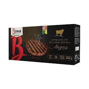 Hambúrguer Bovino Gourmet Angus Brasa 10x56g / Forn. Classe D - Caixa 6,72 Kg