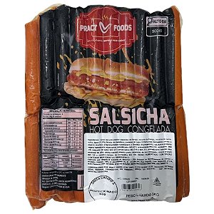 Salsicha Hot Dog Congelado Pract Foods 3kg / Forn. Classe D - Caixa 18 Kg