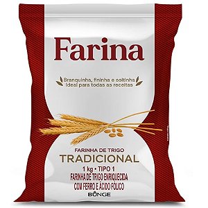 Farinha Trigo Tipo1 Farina 1kg / Forn. Classe D - Caixa 10 unidades