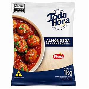 Almôndega Bovina Congelada Toda Hora 1kg / Forn. Classe D - Caixa 6 unidades