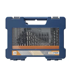 Jogo de Brocas e Bits para Multiconstrução 119 Peças Dexter