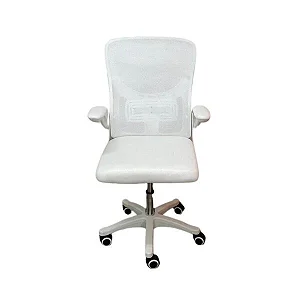 Cadeira Escritório Diretor Tela Mesh Braço Regulável Ajuste Lombar Bogotá Branco