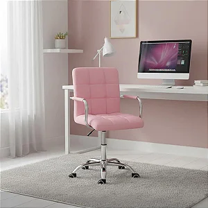 Cadeira Office Gomos Ergonômica Com Ajuste De Altura Rosa Claro