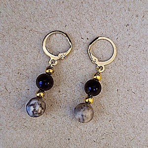 Brinco Argola com Granada e Rodonita - Força, Amor e Equilíbrio