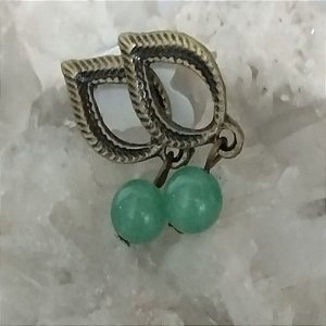 Brinco em Cobre com Aventurina - Prosperidade e Sorte