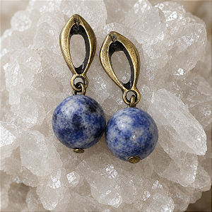 Brinco em Cobre com Sodalita – Intuição e Sabedoria