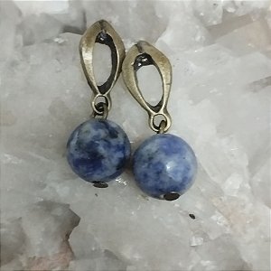 Brinco em Cobre com Sodalita – Intuição e Sabedoria