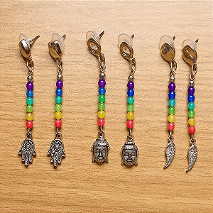 Brinco Pêndulo 7 Chakras - Harmonização e Equilíbrio