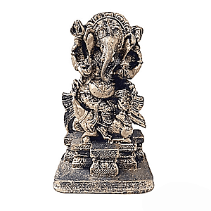 Estátua de Ganesha no Trono - Deus da Fortuna