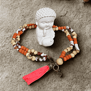 Japamala 108 Contas - Madeira, Sementes e Ágata Mesclada | Equilíbrio, Proteção e Harmonia Energética