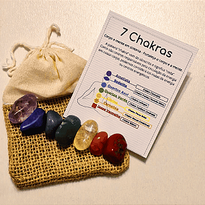 Kit 7 Pedras para Alinhamento dos Chakras - Equilíbrio Energético