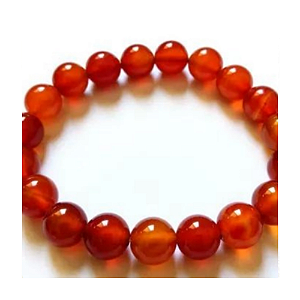 Pulseira Ágata Cornalina 8mm - A Pedra dos Pés no Chão