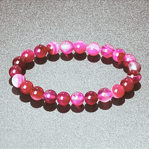Pulseira Ágata Rosa 8mm - Pedra Da Compreensão e Harmonia