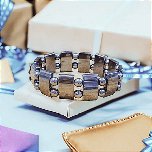 Pulseira Bracelete Magnética de Hematita - Aumenta a Força de Vontade