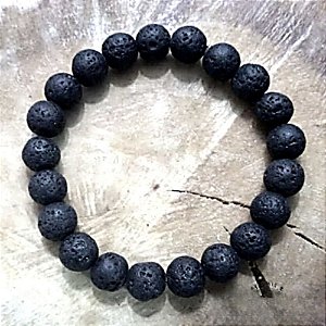 Pulseira Pedra Vulcânica 8mm - Desbloqueio Energético
