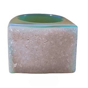Anelão de Ágata Verde com Drusa Natural - Cura, Saúde, Harmonia